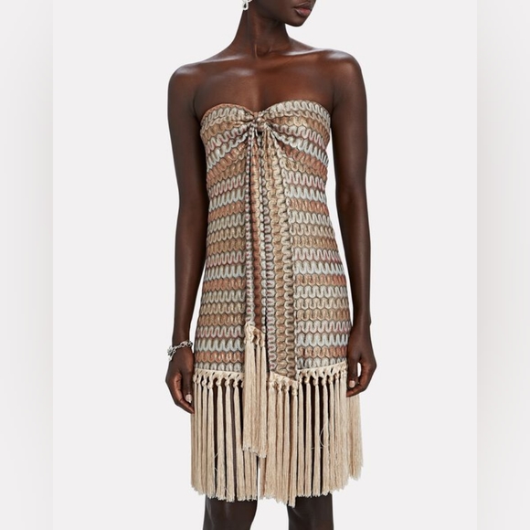 Alexis Tavia Fringe-Hem Bandeau Dress - Picture 2 of 13